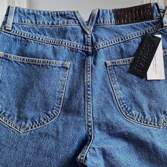 SPRWMN Jeans REVOLVE NWT Charlotte Crop Flare High Waist Selvedge Blue Size 27 - Picture 8 of 16